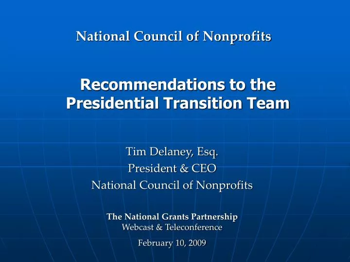 recommendations to the presidential transition team