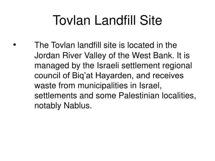 tovlan landfill site