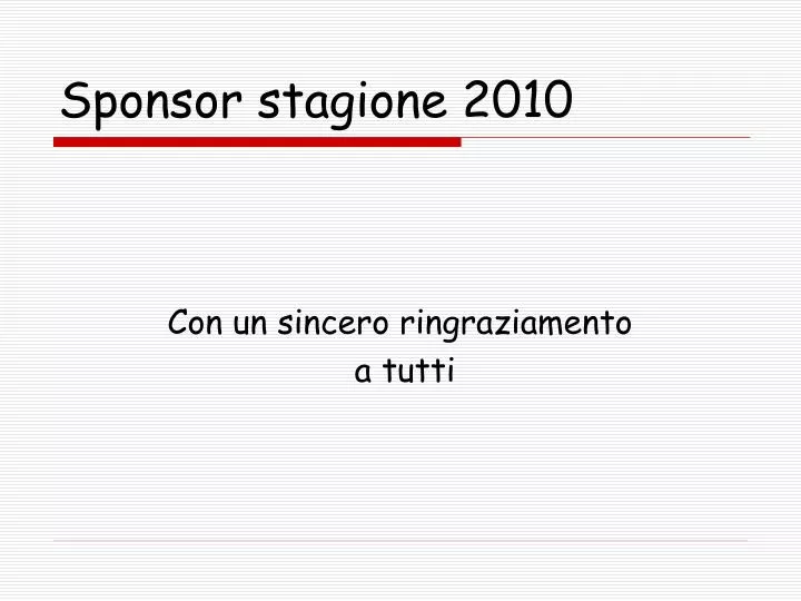 sponsor stagione 2010