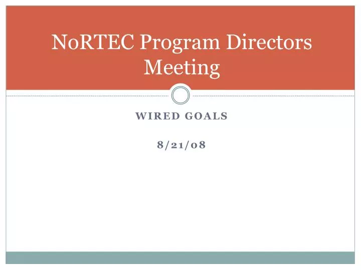 nortec program directors meeting