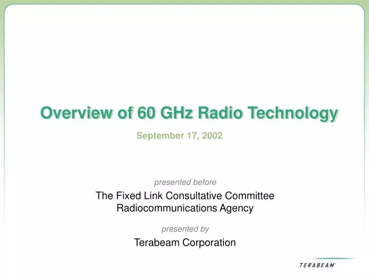 overview of 60 ghz radio technology