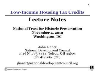 Low-Income Housing Tax Credits