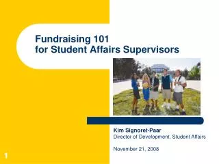 Fundraising 101 for Student Affairs Supervisors