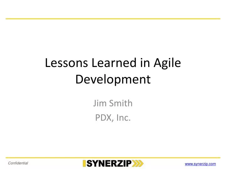 lessons learned in agile development