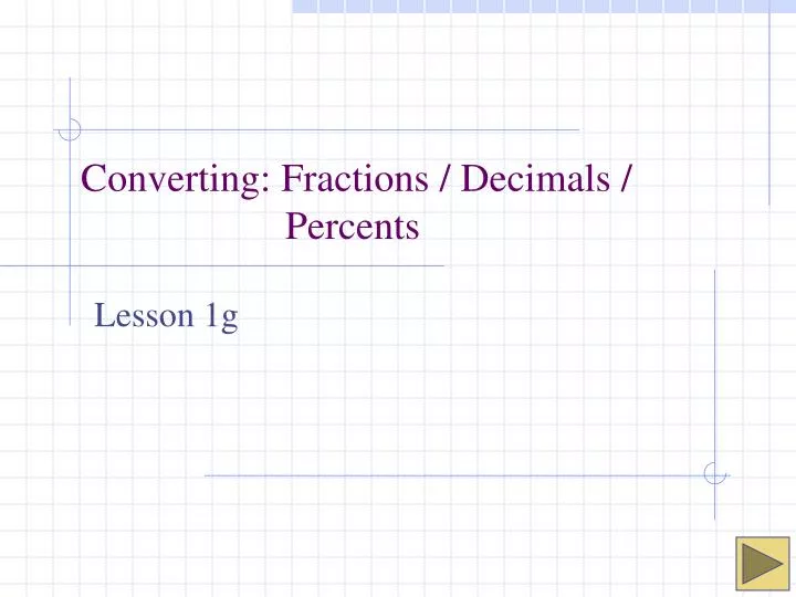 converting fractions decimals percents