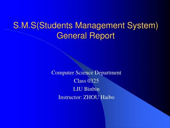 s m s students management system general report