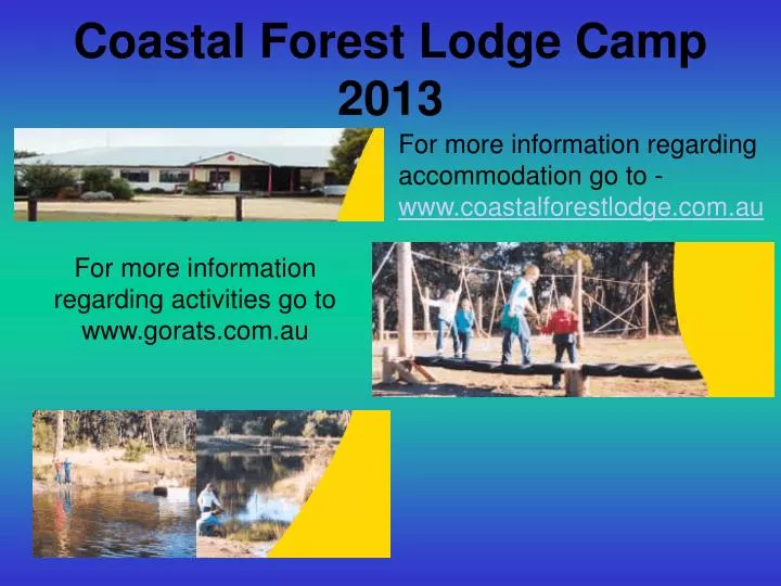 coastal forest lodge camp 2013