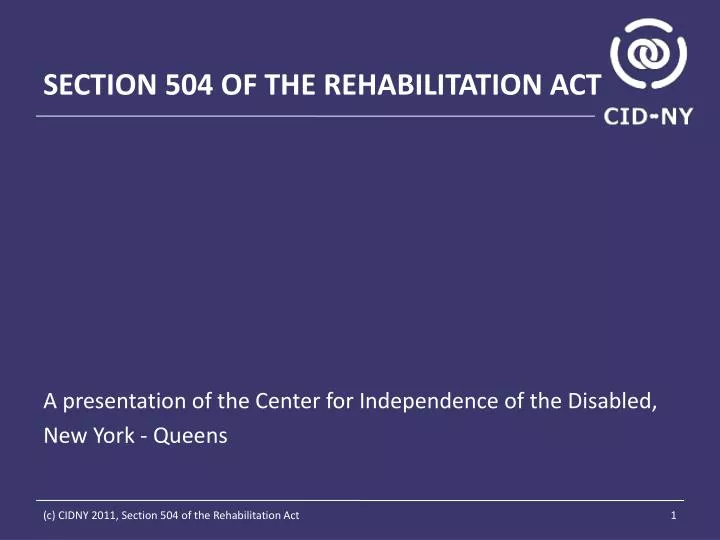 section 504 of the rehabilitation act