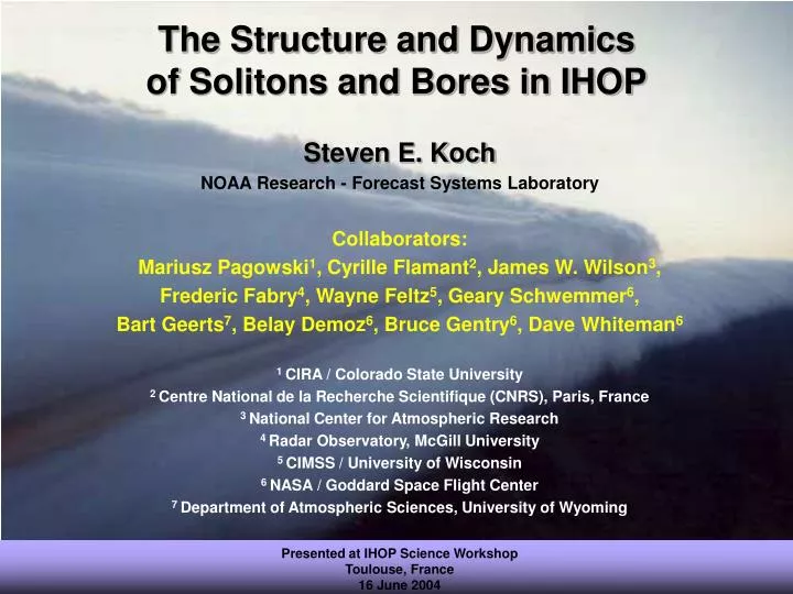 the structure and dynamics of solitons and bores in ihop