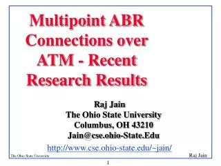 Multipoint ABR Connections over ATM - Recent Research Results