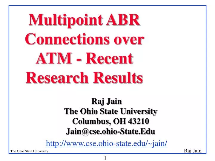 multipoint abr connections over atm recent research results