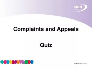 Complaints and Appeals