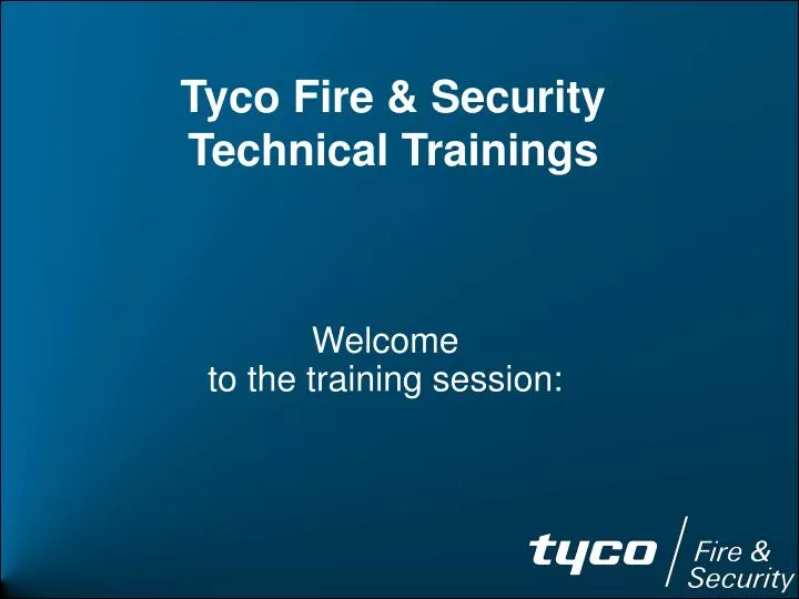 tyco fire security technical trainings