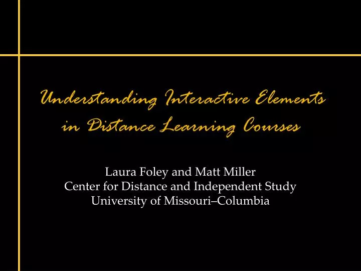 understanding interactive elements in distance learning courses