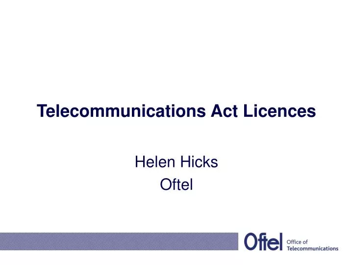 telecommunications act licences