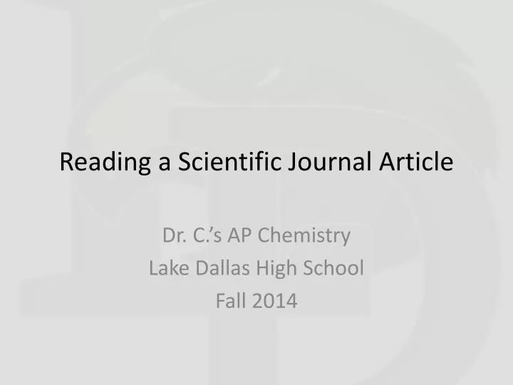 reading a scientific journal article