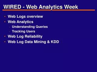 WIRED - Web Analytics Week
