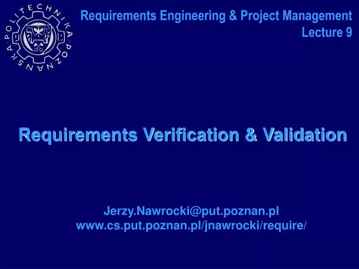 requirements verification validation