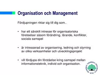 Organisation och Management