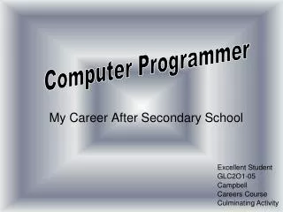 My Career After Secondary School