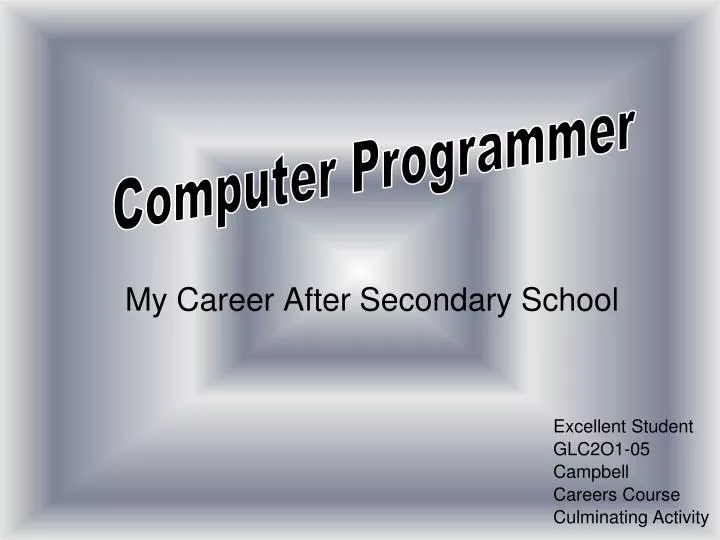 my career after secondary school