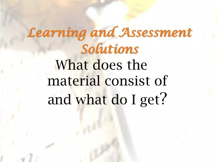 learning and assessment solutions