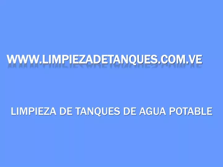 www limpiezadetanques com ve