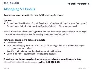 Managing VT Emails