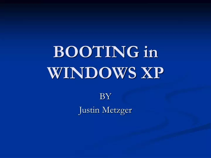 booting in windows xp