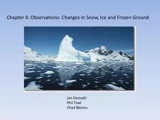 Chapter 4. Observations: Changes in Snow, Ice and Frozen Ground
