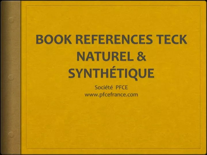 book references teck naturel synth tique