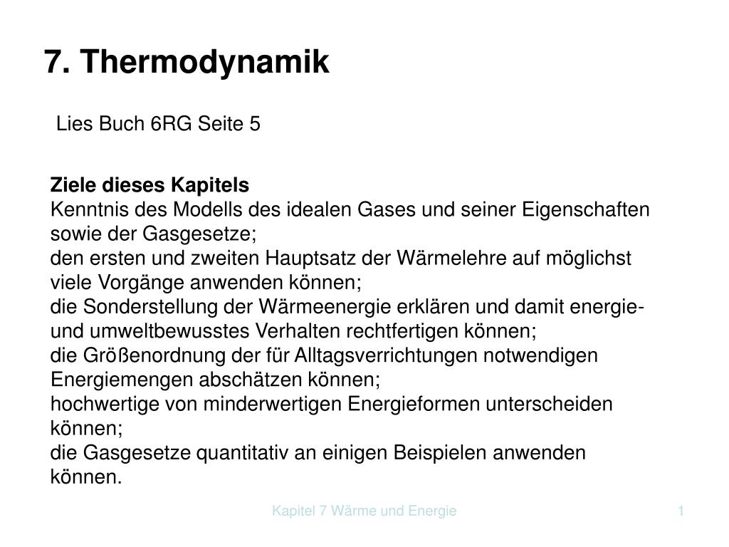PPT - 7. Thermodynamik PowerPoint Presentation, free download - ID:5818767