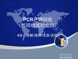 PCR 产物回收 （胶回收试剂盒法）