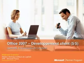 Office 2007 – Développement client (5/5)