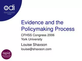 Evidence and the Policymaking Process