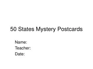 50 States Mystery Postcards