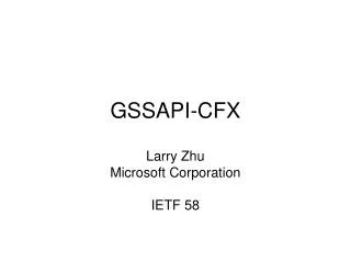 GSSAPI-CFX