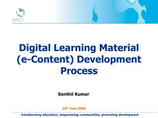 Digital Learning Material (e-Content) Development Process