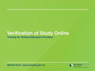Verification of Study Online