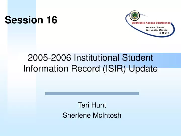 2005 2006 institutional student information record isir update