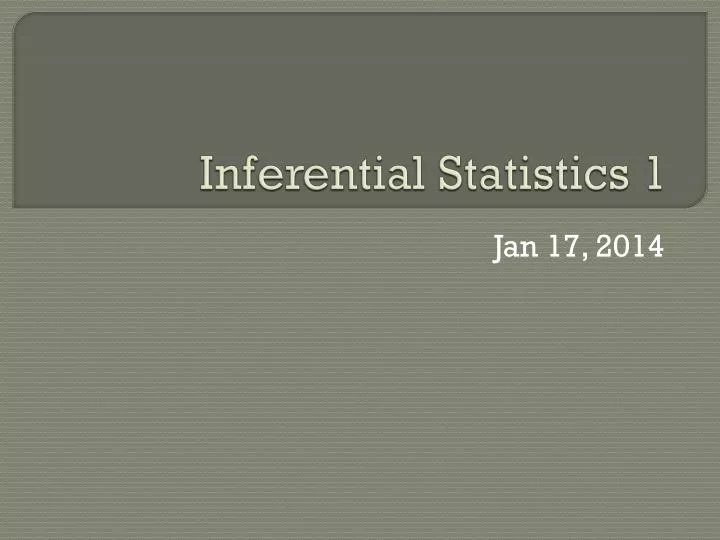 inferential statistics 1