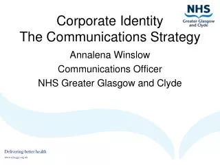 Corporate Identity The Communications Strategy