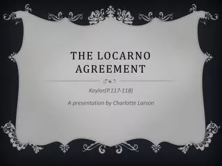 The Locarno Agreement