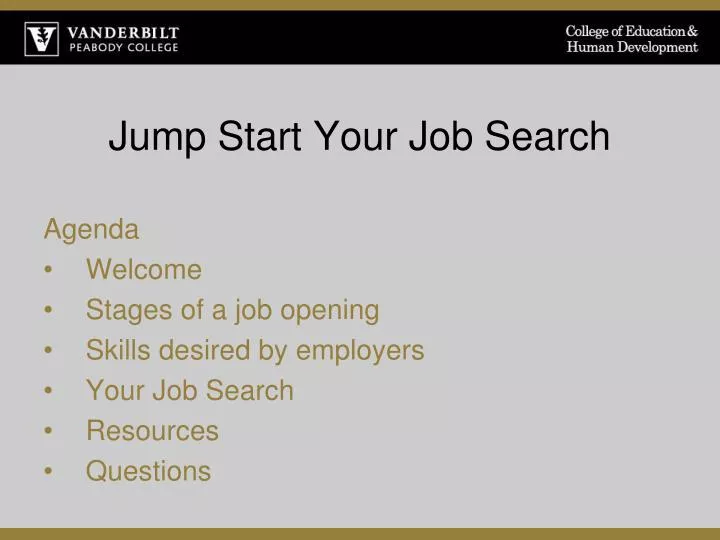 jump start your job search