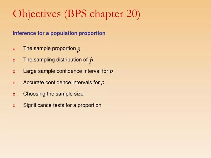 objectives bps chapter 20