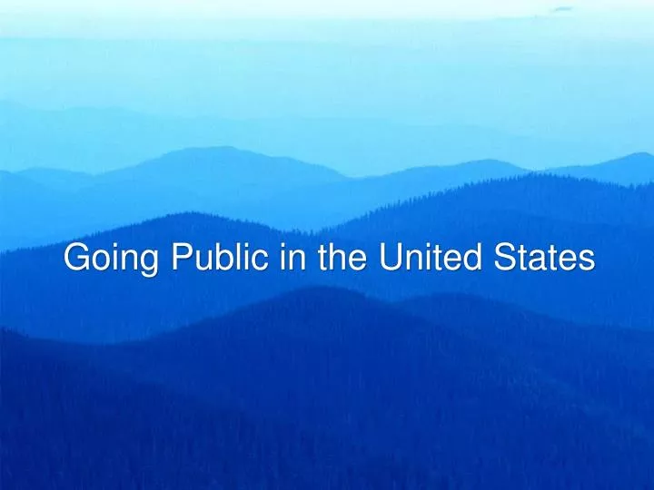 going public in the united states