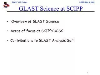 GLAST Science at SCIPP