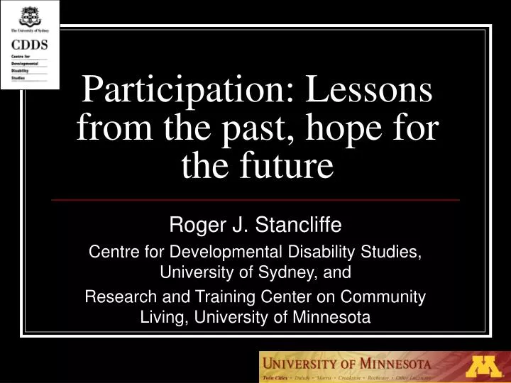 participation lessons from the past hope for the future