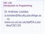 CSC 120 Introduction to Programming - slide 1