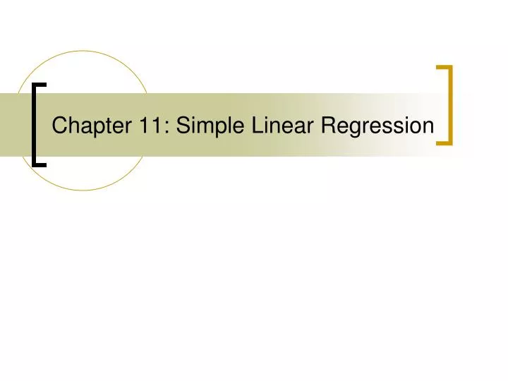 chapter 11 simple linear regression